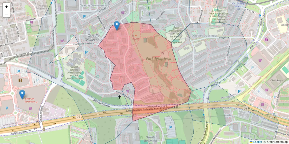 Szczegółowa mapa kodu pocztowego 31-635 z granicami, sąsiednimi kodami pocztowymi i urzędami pocztowymi