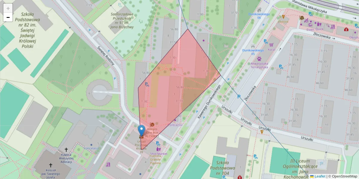 Szczegółowa mapa kodu pocztowego 31-816 z granicami, sąsiednimi kodami pocztowymi i urzędami pocztowymi
