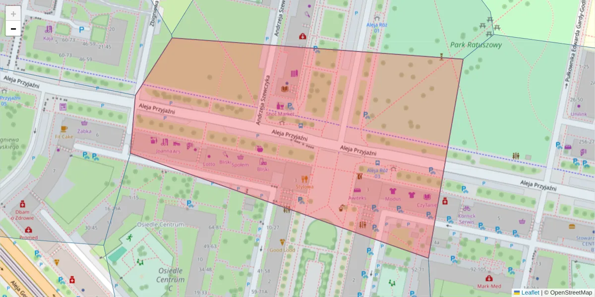 Szczegółowa mapa kodu pocztowego 31-929 z granicami, sąsiednimi kodami pocztowymi i urzędami pocztowymi