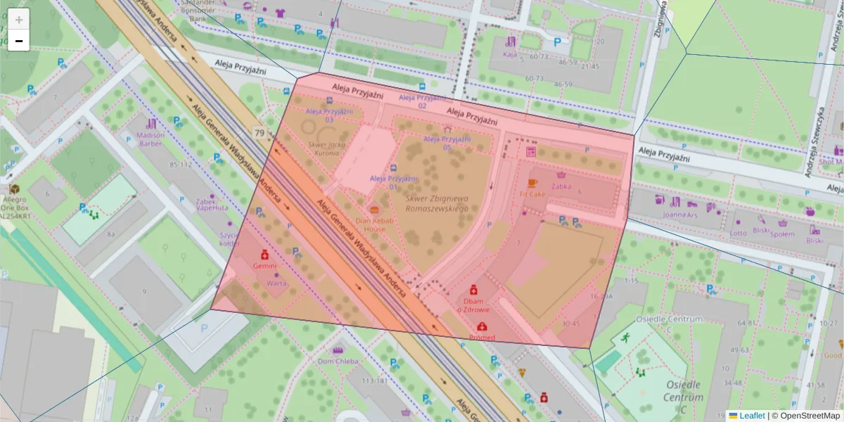 Szczegółowa mapa kodu pocztowego 31-931 z granicami, sąsiednimi kodami pocztowymi i urzędami pocztowymi