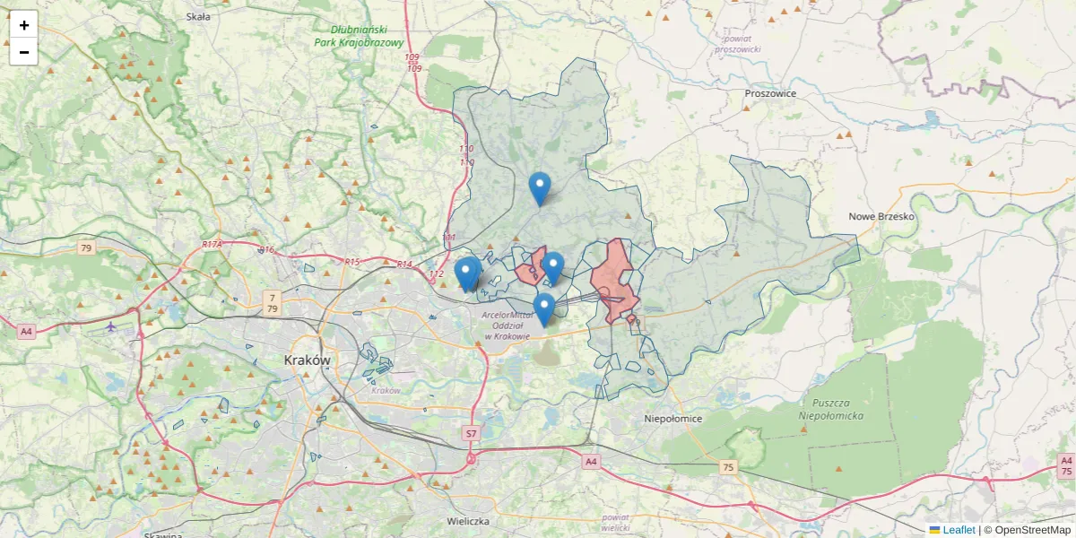 Szczegółowa mapa kodu pocztowego 31-999 z granicami, sąsiednimi kodami pocztowymi i urzędami pocztowymi