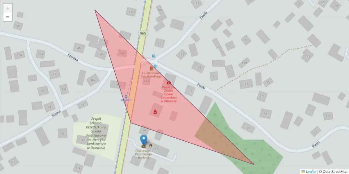 Szczegółowa mapa kodu pocztowego 32-008 z granicami, sąsiednimi kodami pocztowymi i urzędami pocztowymi