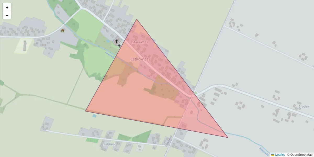 Szczegółowa mapa kodu pocztowego 32-108 z granicami, sąsiednimi kodami pocztowymi i urzędami pocztowymi