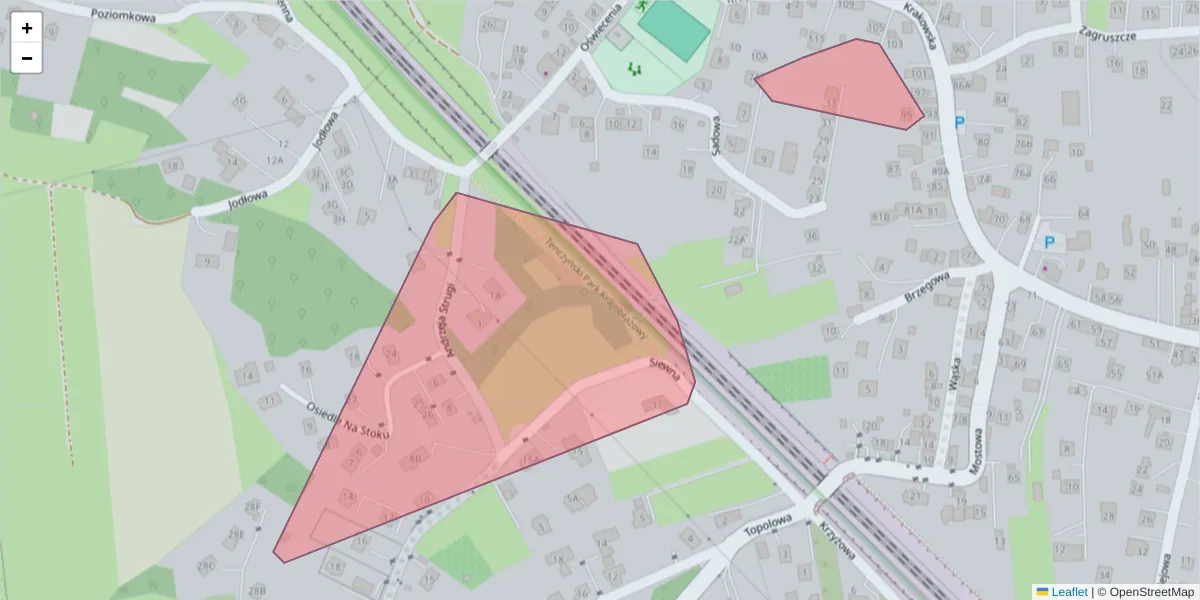 Szczegółowa mapa kodu pocztowego 32-199 z granicami, sąsiednimi kodami pocztowymi i urzędami pocztowymi