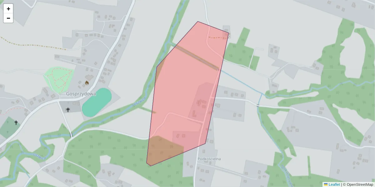 Szczegółowa mapa kodu pocztowego 32-845 z granicami, sąsiednimi kodami pocztowymi i urzędami pocztowymi