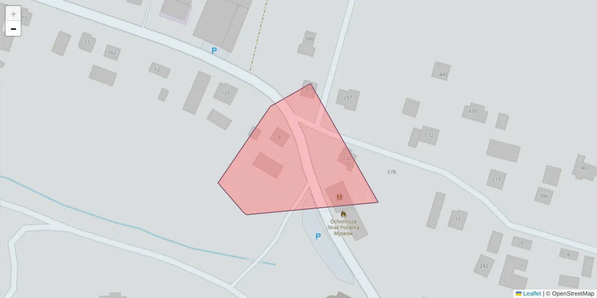 Szczegółowa mapa kodu pocztowego 33-324 z granicami, sąsiednimi kodami pocztowymi i urzędami pocztowymi