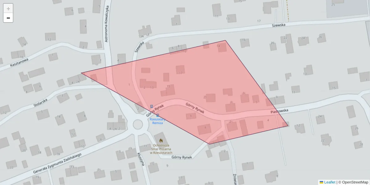 Szczegółowa mapa kodu pocztowego 34-040 z granicami, sąsiednimi kodami pocztowymi i urzędami pocztowymi