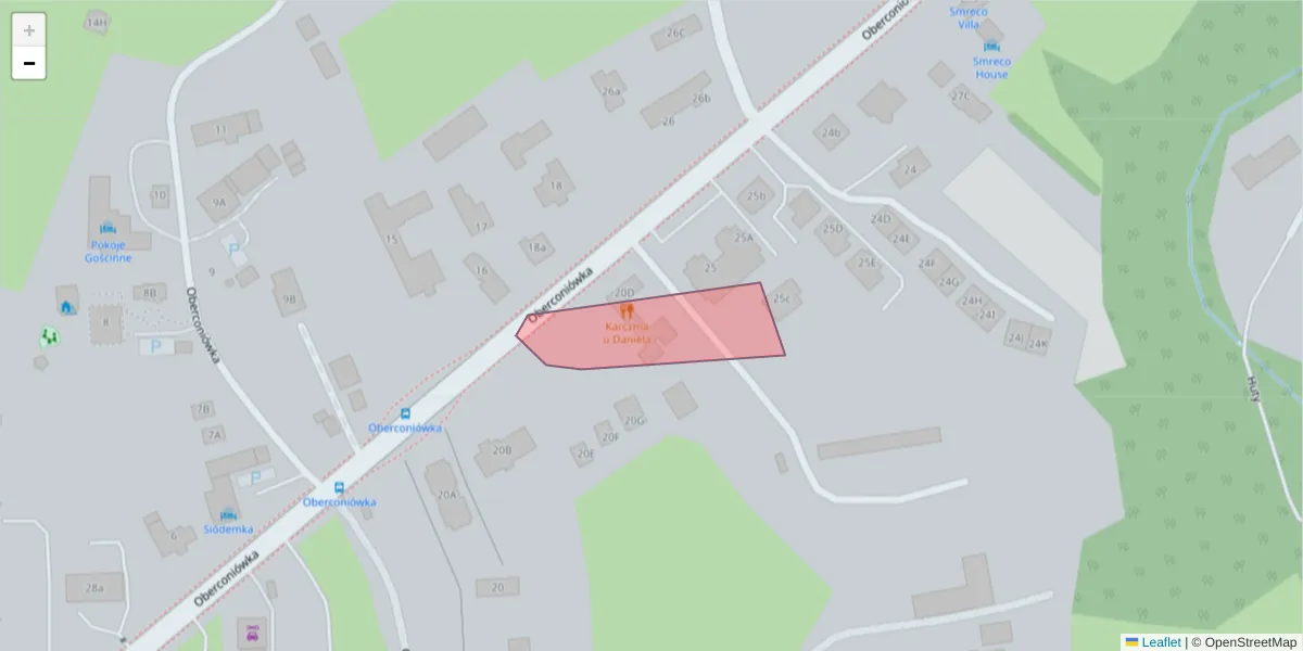 Szczegółowa mapa kodu pocztowego 34-509 z granicami, sąsiednimi kodami pocztowymi i urzędami pocztowymi