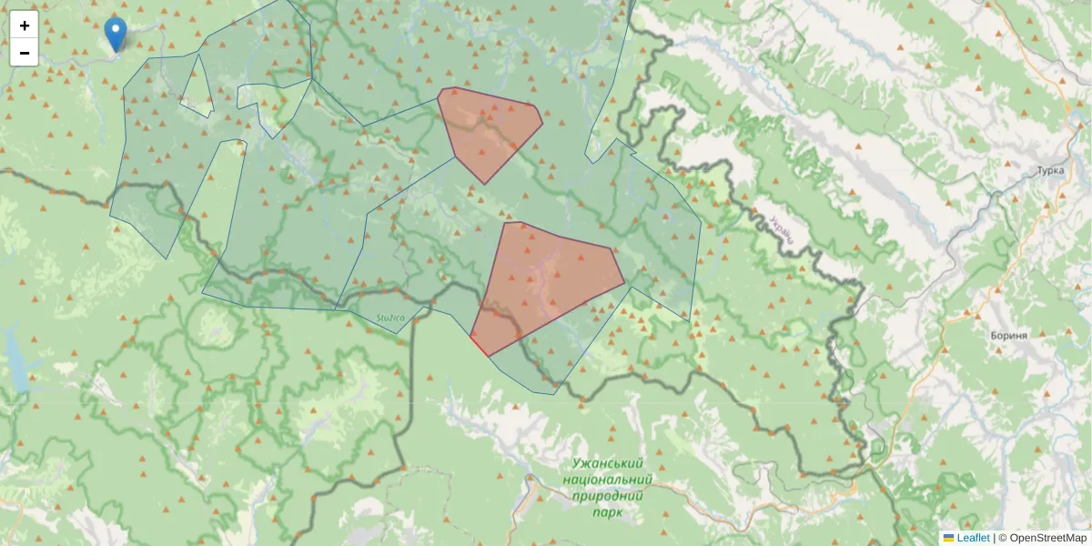 Szczegółowa mapa kodu pocztowego 38-714 z granicami, sąsiednimi kodami pocztowymi i urzędami pocztowymi