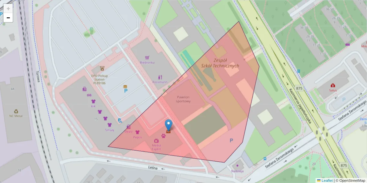 Szczegółowa mapa kodu pocztowego 39-314 z granicami, sąsiednimi kodami pocztowymi i urzędami pocztowymi