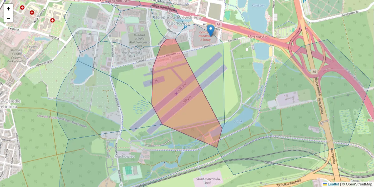 Szczegółowa mapa kodu pocztowego 40-272 z granicami, sąsiednimi kodami pocztowymi i urzędami pocztowymi