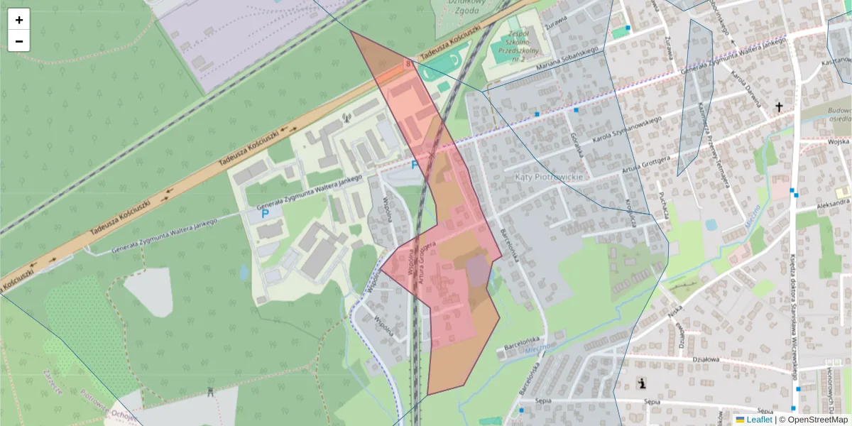 Szczegółowa mapa kodu pocztowego 40-681 z granicami, sąsiednimi kodami pocztowymi i urzędami pocztowymi