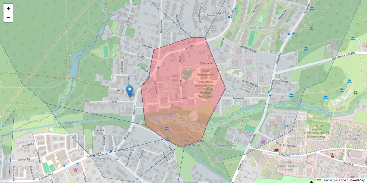 Szczegółowa mapa kodu pocztowego 40-757 z granicami, sąsiednimi kodami pocztowymi i urzędami pocztowymi