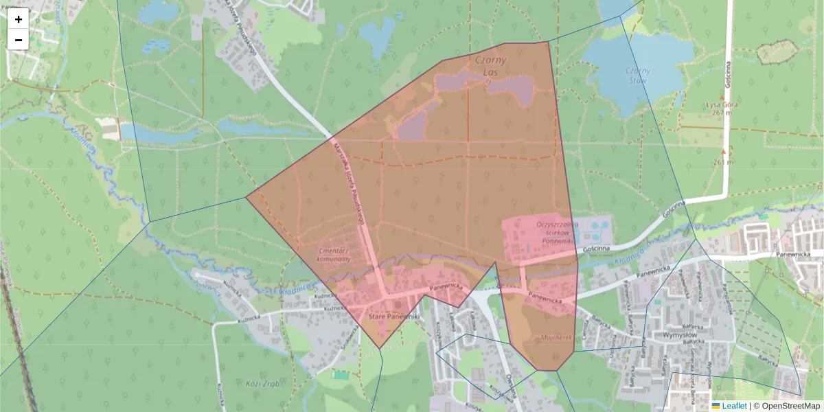 Szczegółowa mapa kodu pocztowego 40-774 z granicami, sąsiednimi kodami pocztowymi i urzędami pocztowymi
