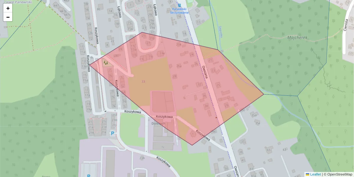 Szczegółowa mapa kodu pocztowego 40-781 z granicami, sąsiednimi kodami pocztowymi i urzędami pocztowymi