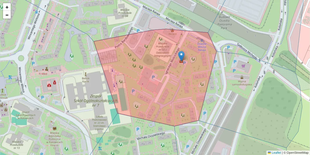 Szczegółowa mapa kodu pocztowego 40-929 z granicami, sąsiednimi kodami pocztowymi i urzędami pocztowymi