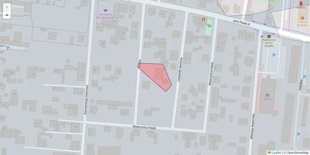 Szczegółowa mapa kodu pocztowego 41-490 z granicami, sąsiednimi kodami pocztowymi i urzędami pocztowymi