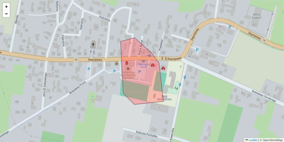 Szczegółowa mapa kodu pocztowego 41-962 z granicami, sąsiednimi kodami pocztowymi i urzędami pocztowymi