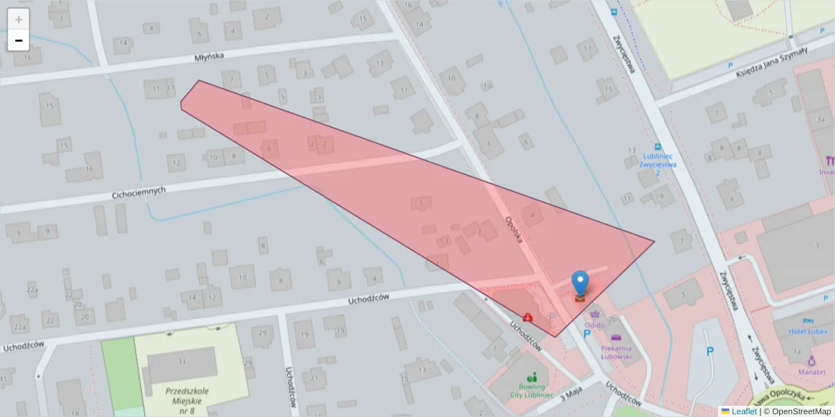Szczegółowa mapa kodu pocztowego 42-701 z granicami, sąsiednimi kodami pocztowymi i urzędami pocztowymi