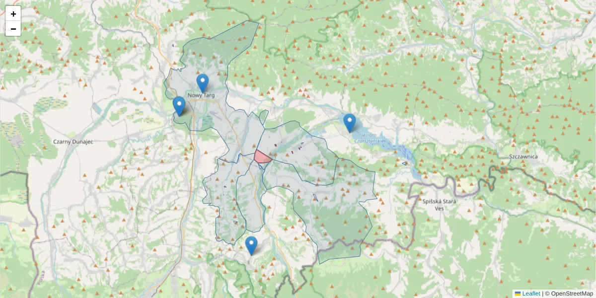 Szczegółowa mapa kodu pocztowego 43-433 z granicami, sąsiednimi kodami pocztowymi i urzędami pocztowymi