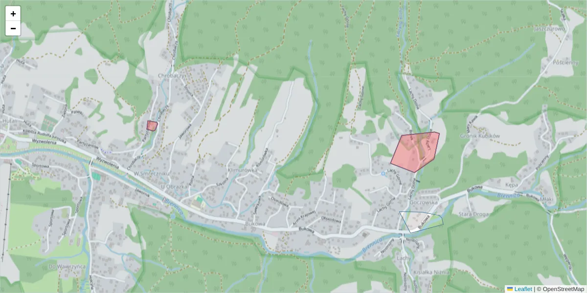 Szczegółowa mapa kodu pocztowego 43-468 z granicami, sąsiednimi kodami pocztowymi i urzędami pocztowymi