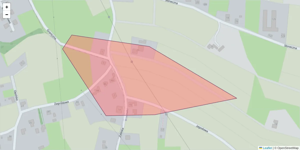 Szczegółowa mapa kodu pocztowego 43-489 z granicami, sąsiednimi kodami pocztowymi i urzędami pocztowymi