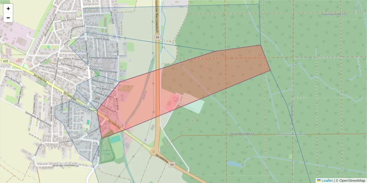 Szczegółowa mapa kodu pocztowego 45-533 z granicami, sąsiednimi kodami pocztowymi i urzędami pocztowymi