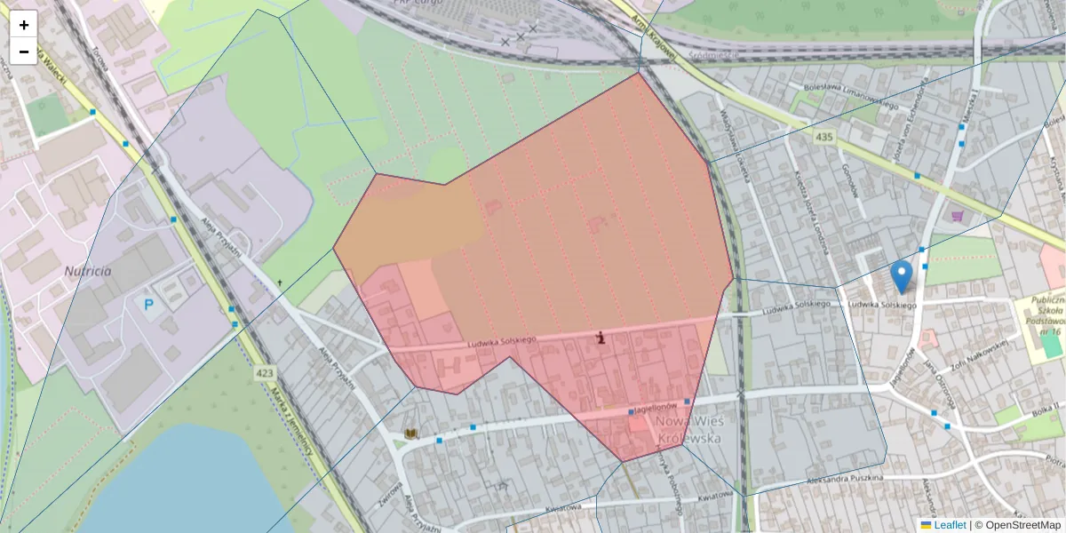 Szczegółowa mapa kodu pocztowego 45-564 z granicami, sąsiednimi kodami pocztowymi i urzędami pocztowymi