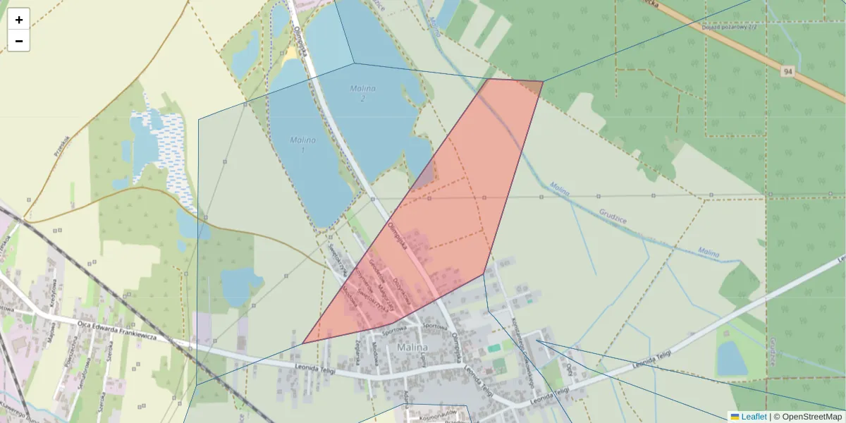 Szczegółowa mapa kodu pocztowego 45-680 z granicami, sąsiednimi kodami pocztowymi i urzędami pocztowymi