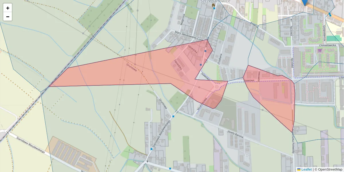Szczegółowa mapa kodu pocztowego 45-763 z granicami, sąsiednimi kodami pocztowymi i urzędami pocztowymi
