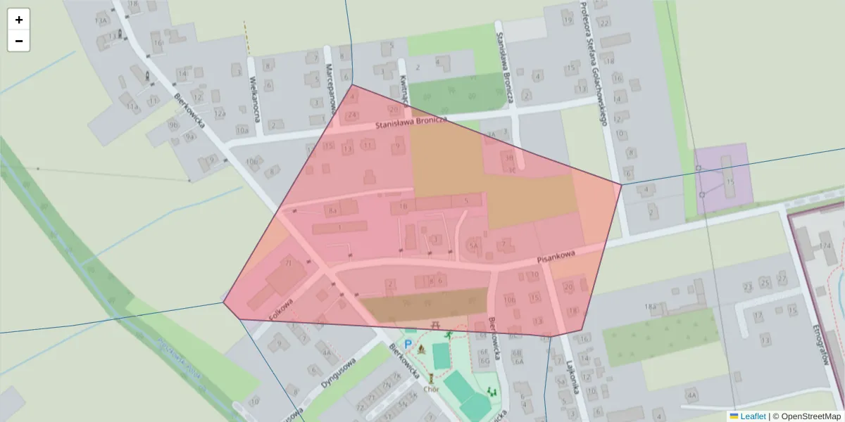 Szczegółowa mapa kodu pocztowego 45-841 z granicami, sąsiednimi kodami pocztowymi i urzędami pocztowymi