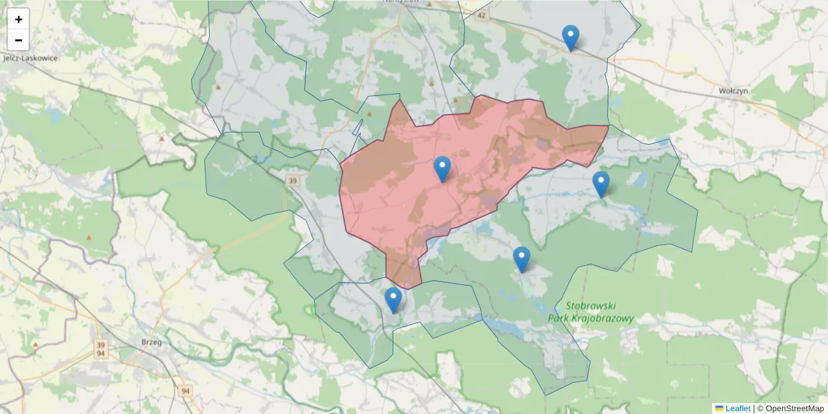 Szczegółowa mapa kodu pocztowego 46-112 z granicami, sąsiednimi kodami pocztowymi i urzędami pocztowymi