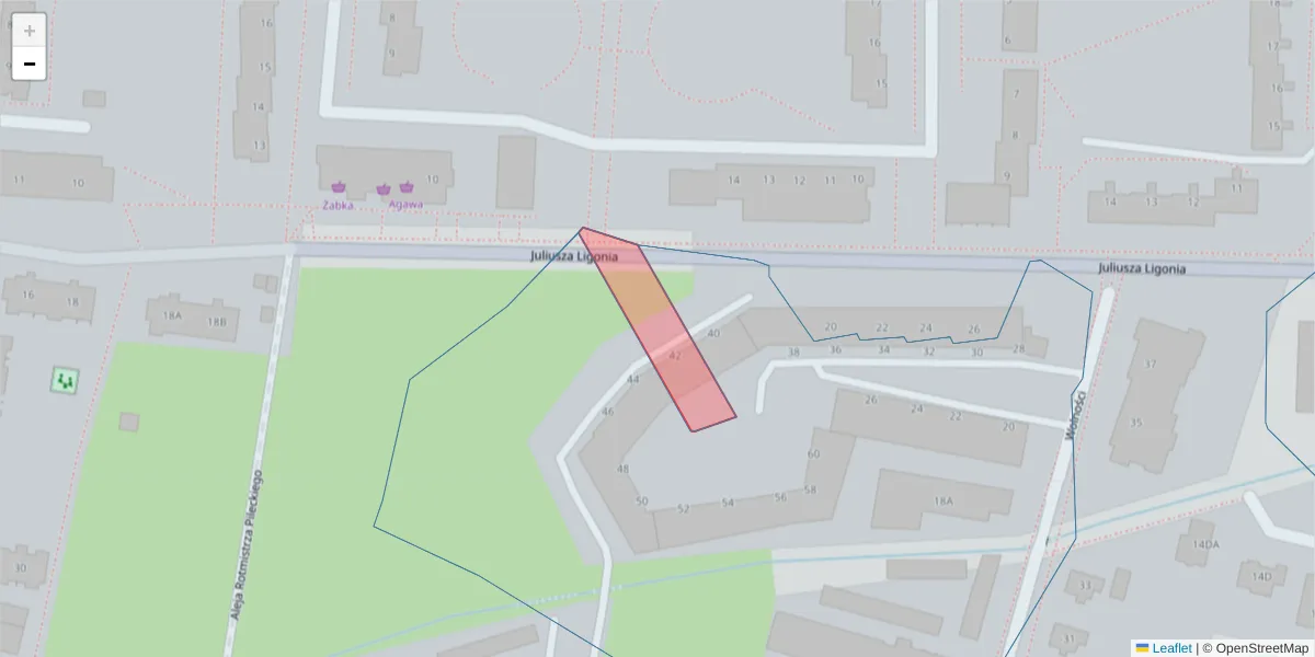 Szczegółowa mapa kodu pocztowego 46-230 z granicami, sąsiednimi kodami pocztowymi i urzędami pocztowymi