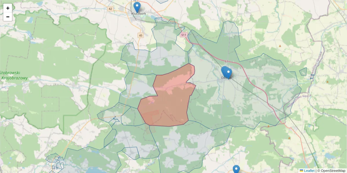 Szczegółowa mapa kodu pocztowego 46-275 z granicami, sąsiednimi kodami pocztowymi i urzędami pocztowymi