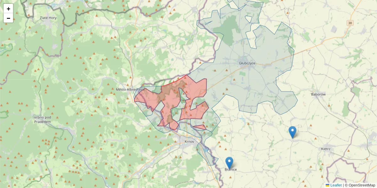 Szczegółowa mapa kodu pocztowego 48-155 z granicami, sąsiednimi kodami pocztowymi i urzędami pocztowymi