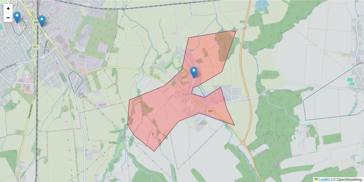 Szczegółowa mapa kodu pocztowego 48-321 z granicami, sąsiednimi kodami pocztowymi i urzędami pocztowymi