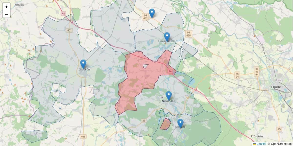 Szczegółowa mapa kodu pocztowego 49-156 z granicami, sąsiednimi kodami pocztowymi i urzędami pocztowymi