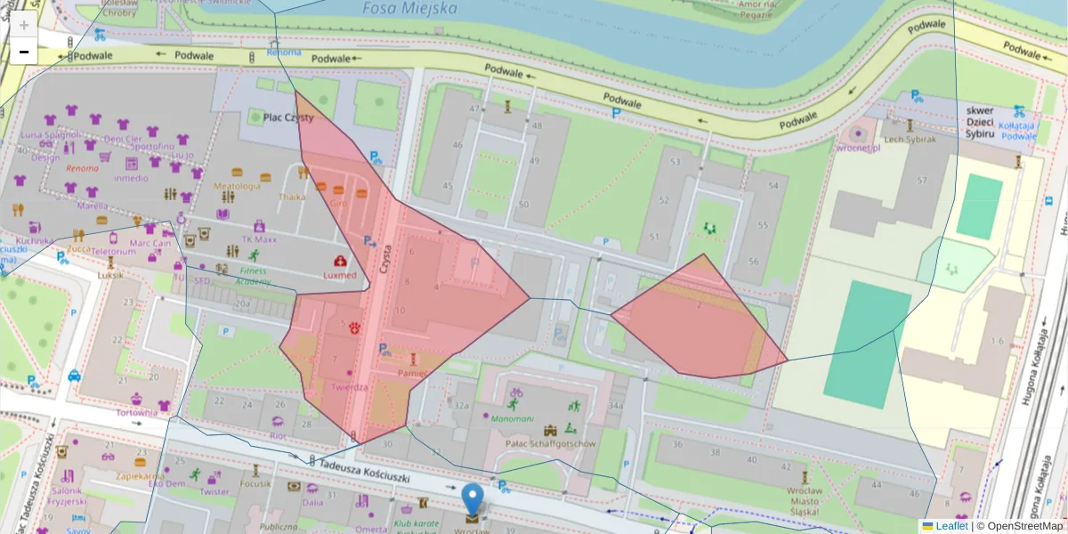 Szczegółowa mapa kodu pocztowego 50-013 z granicami, sąsiednimi kodami pocztowymi i urzędami pocztowymi