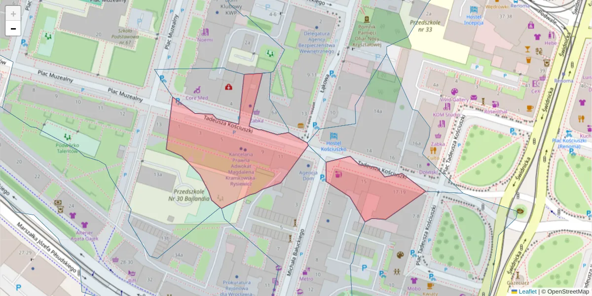 Szczegółowa mapa kodu pocztowego 50-037 z granicami, sąsiednimi kodami pocztowymi i urzędami pocztowymi