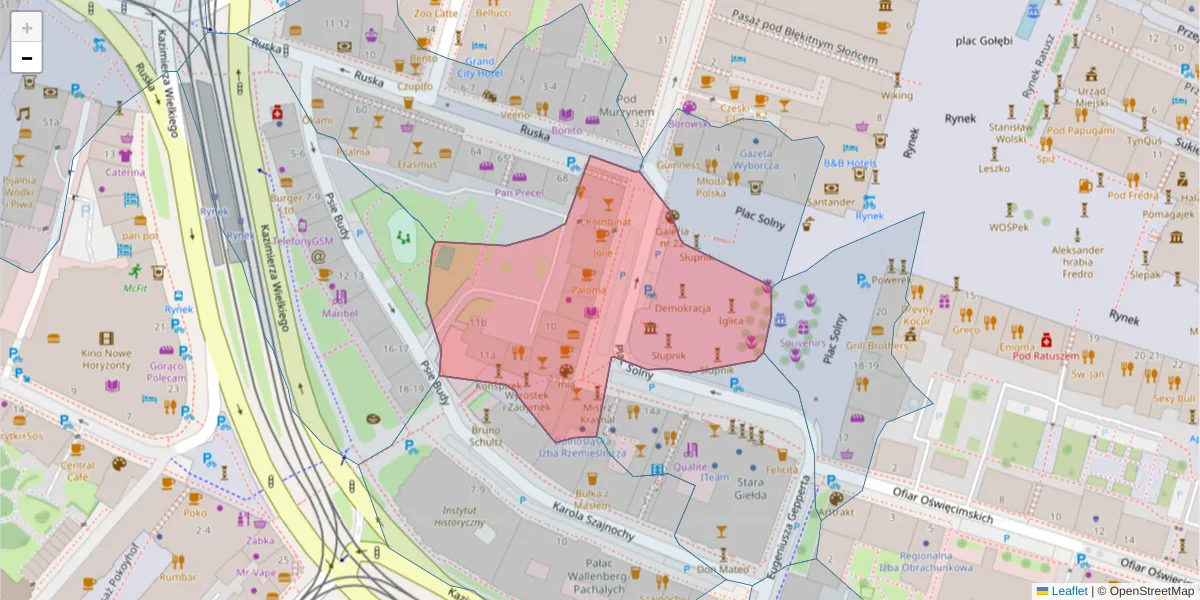 Szczegółowa mapa kodu pocztowego 50-061 z granicami, sąsiednimi kodami pocztowymi i urzędami pocztowymi