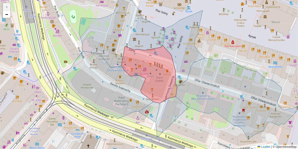 Szczegółowa mapa kodu pocztowego 50-062 z granicami, sąsiednimi kodami pocztowymi i urzędami pocztowymi