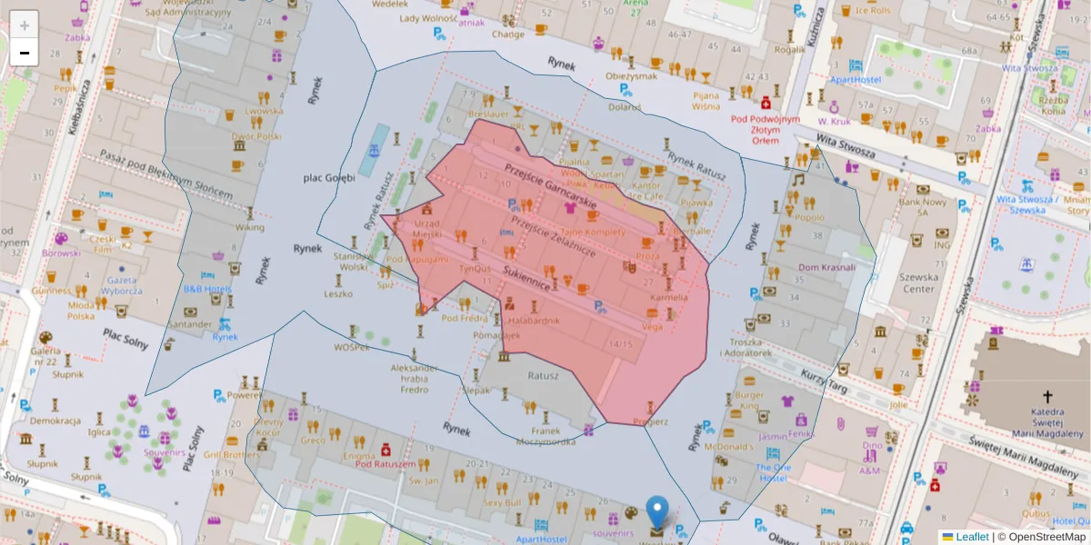 Szczegółowa mapa kodu pocztowego 50-107 z granicami, sąsiednimi kodami pocztowymi i urzędami pocztowymi