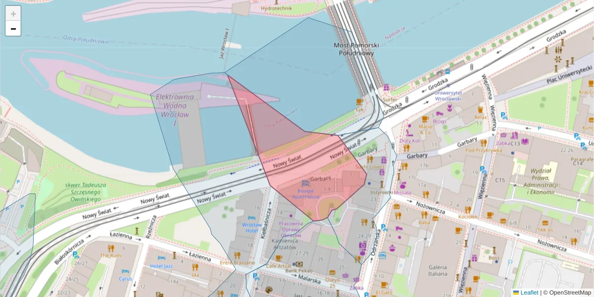 Szczegółowa mapa kodu pocztowego 50-112 z granicami, sąsiednimi kodami pocztowymi i urzędami pocztowymi