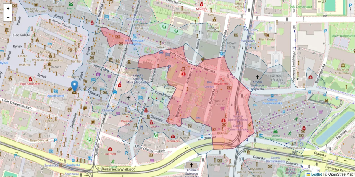 Szczegółowa mapa kodu pocztowego 50-148 z granicami, sąsiednimi kodami pocztowymi i urzędami pocztowymi