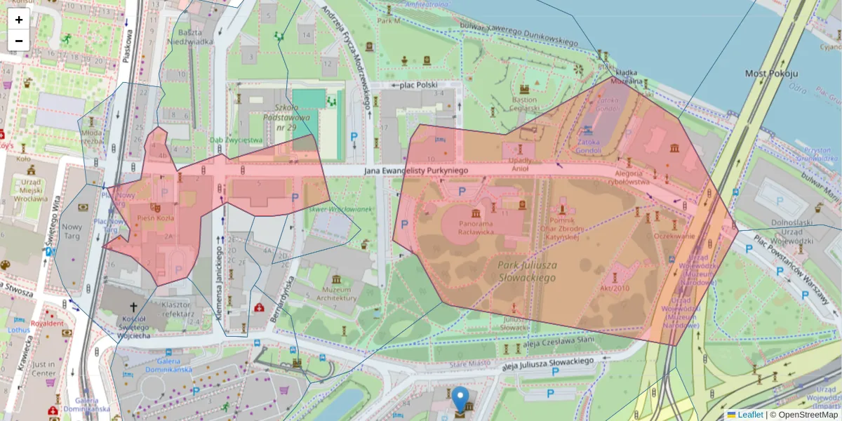 Szczegółowa mapa kodu pocztowego 50-155 z granicami, sąsiednimi kodami pocztowymi i urzędami pocztowymi