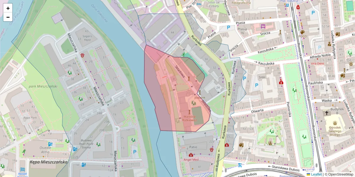 Szczegółowa mapa kodu pocztowego 50-209 z granicami, sąsiednimi kodami pocztowymi i urzędami pocztowymi