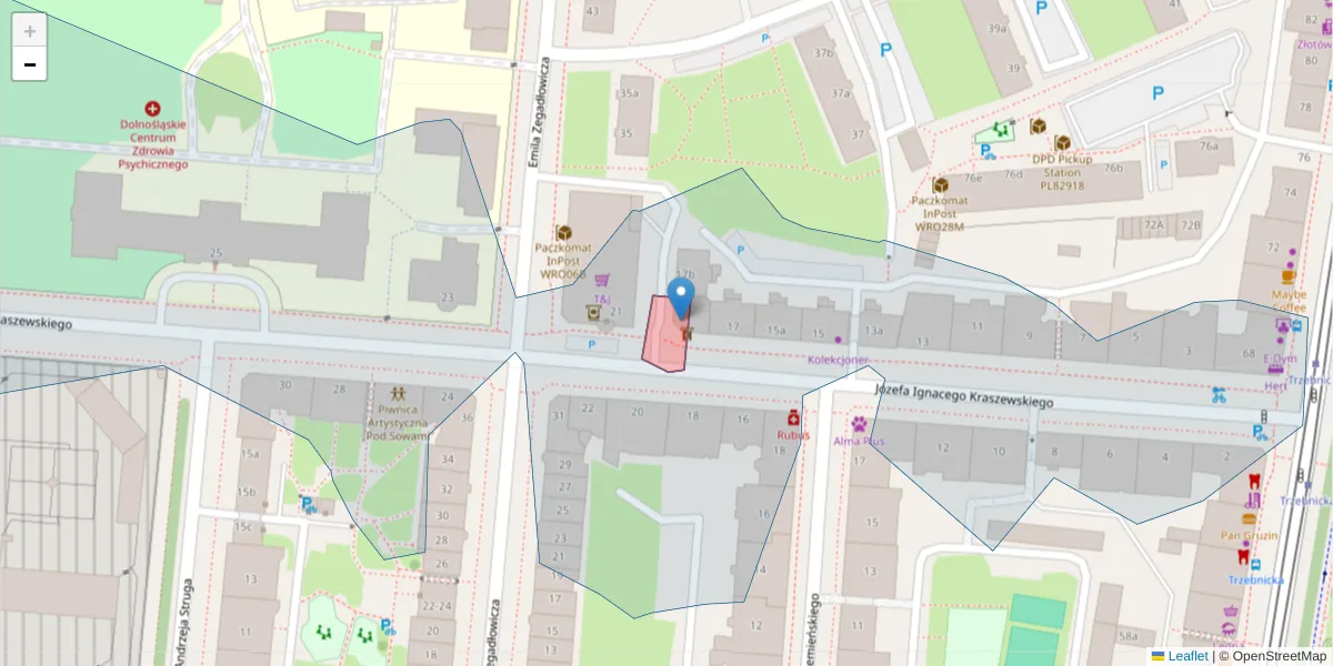 Szczegółowa mapa kodu pocztowego 50-211 z granicami, sąsiednimi kodami pocztowymi i urzędami pocztowymi