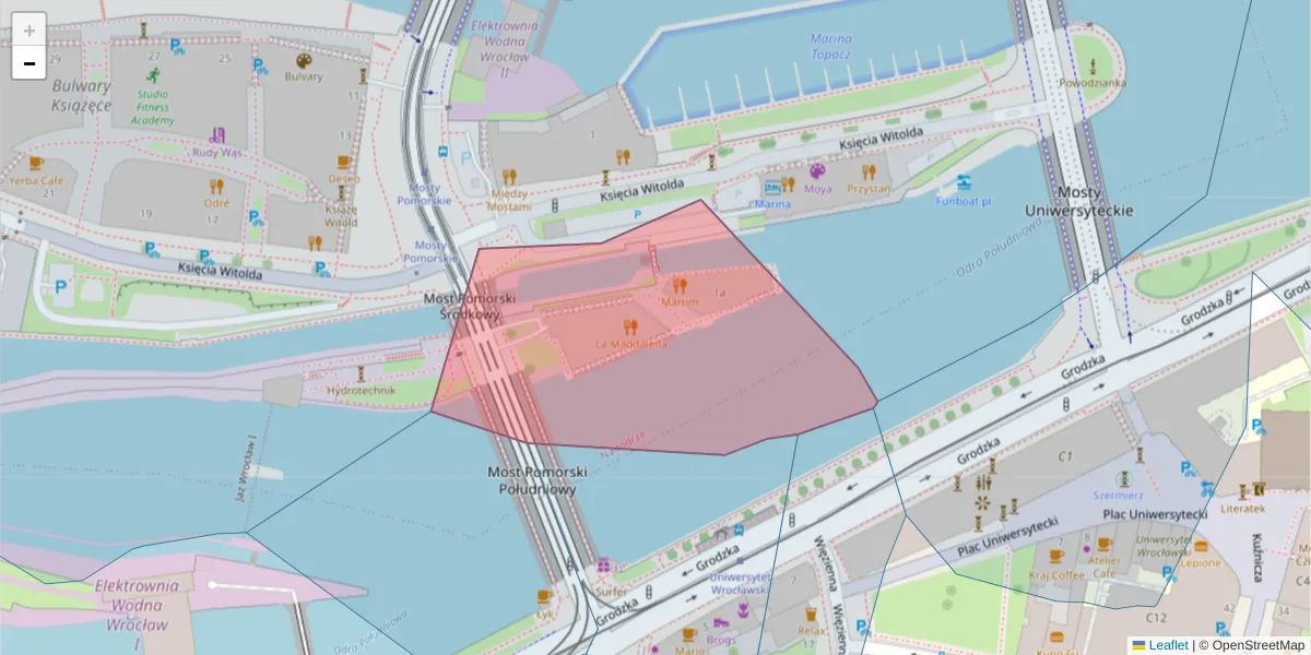 Szczegółowa mapa kodu pocztowego 50-215 z granicami, sąsiednimi kodami pocztowymi i urzędami pocztowymi
