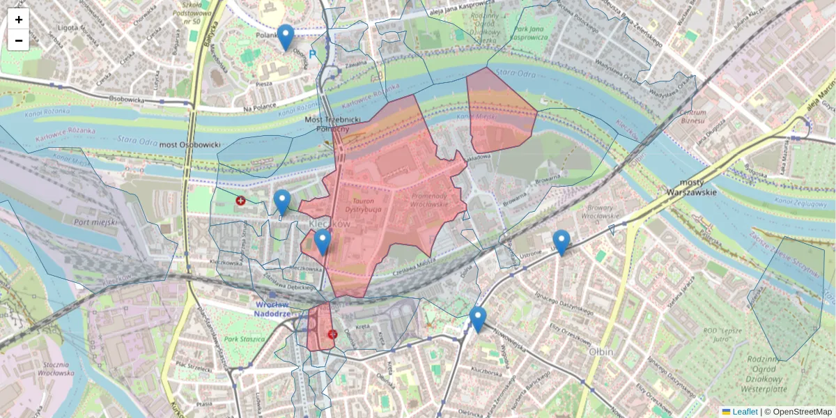 Szczegółowa mapa kodu pocztowego 50-231 z granicami, sąsiednimi kodami pocztowymi i urzędami pocztowymi