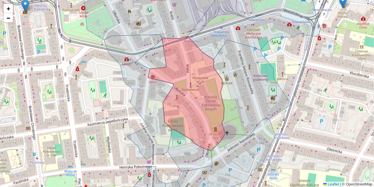 Szczegółowa mapa kodu pocztowego 50-237 z granicami, sąsiednimi kodami pocztowymi i urzędami pocztowymi